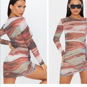 Mesh Long Sleeve Dress